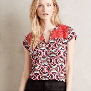 Colorful Patterned Women's Blouse